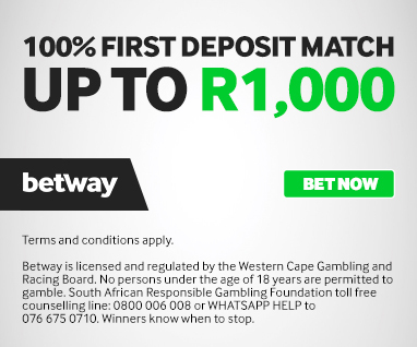 100% First deposit match up to R1,000
