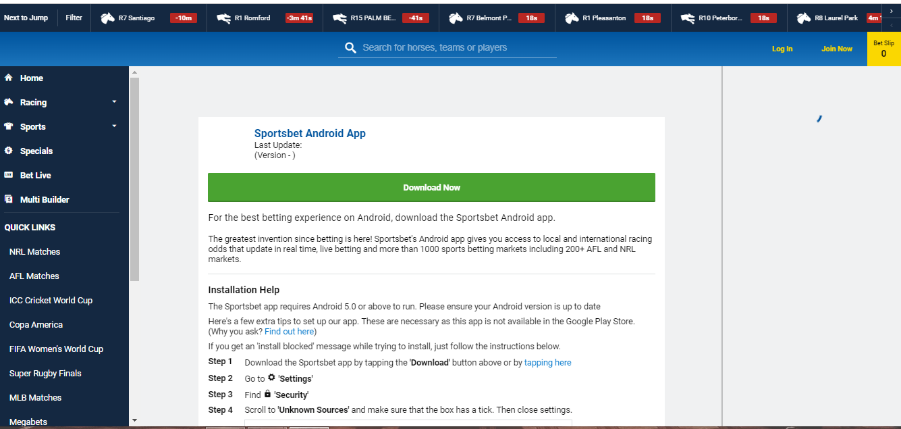 tab sportsbet android app download