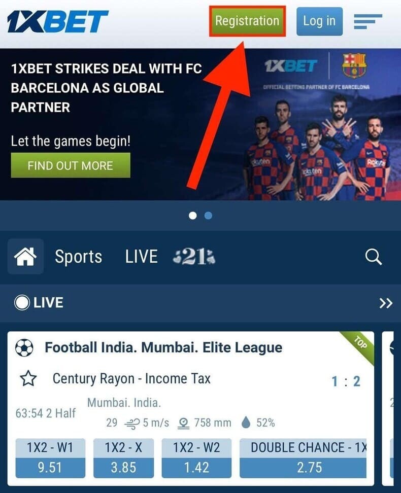 How to Register on 1XBET