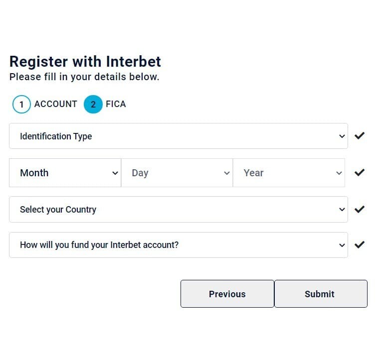 Interbet sign up new account