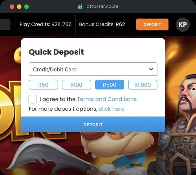 Lotto Star sign up new account