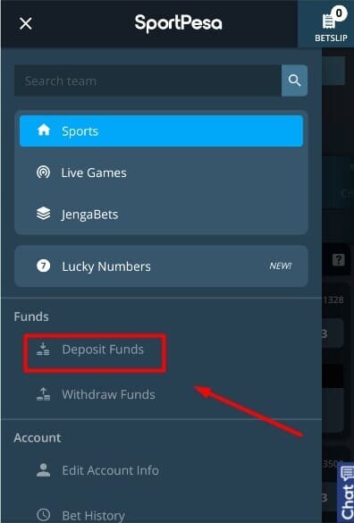 How to deposit on Sportpesa