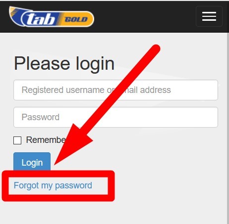 how to reset password on TabGold