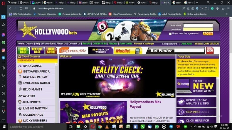 Sign in to Hollywoodbets