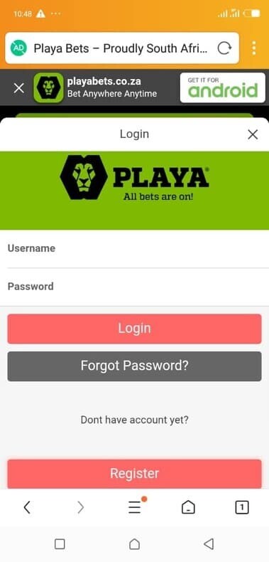 Sign in to PlayaBets