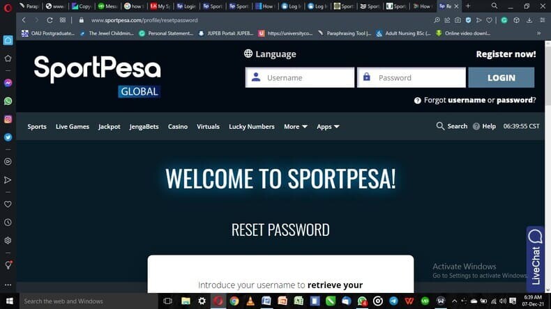Sign in to Sportpesa