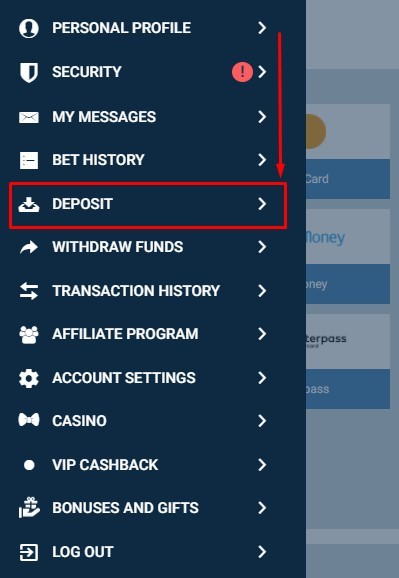 How to deposit on 1xBet