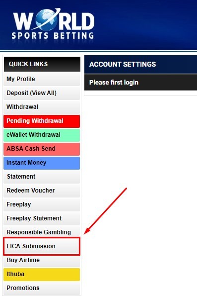 How to FICA on Worldsportsbetting