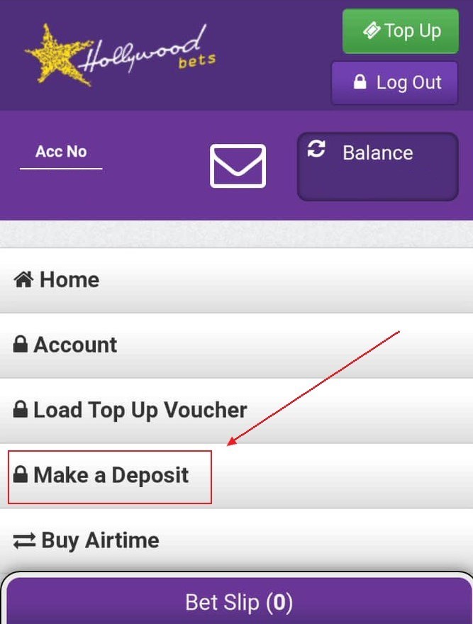 How to deposit on Hollywoodbets
