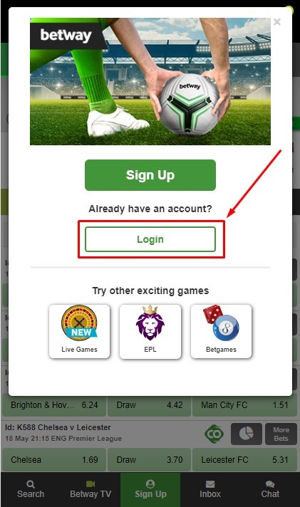 How to login on Betway