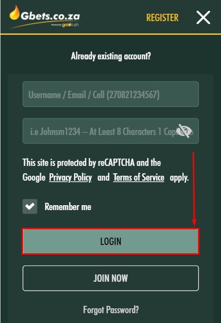 How to login to Gbet