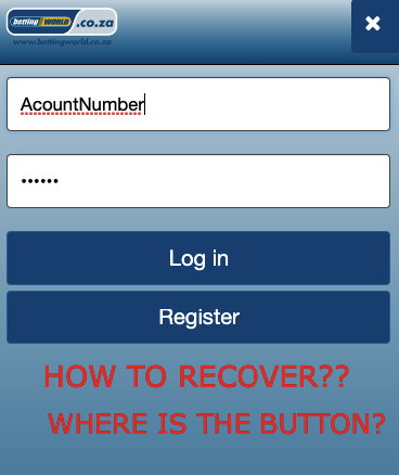 how to recover betting world password