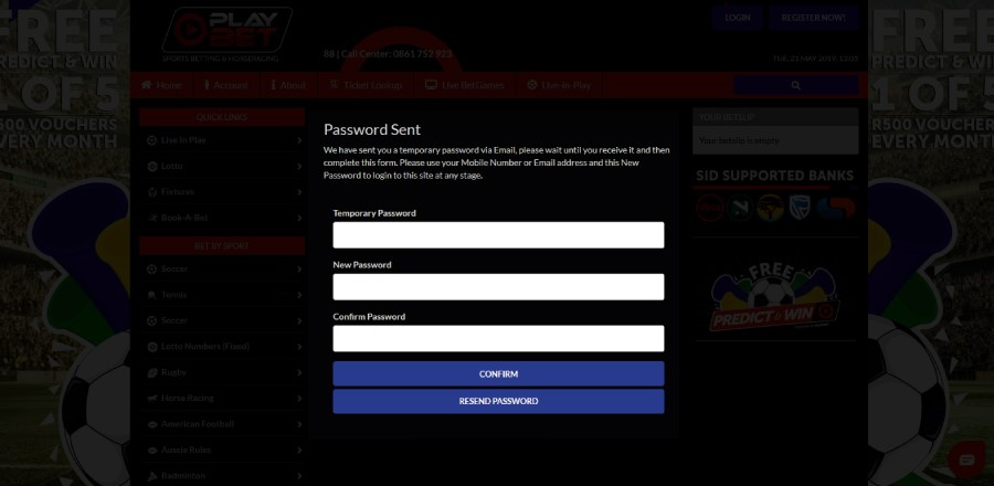 Reset Your Password on Playbet