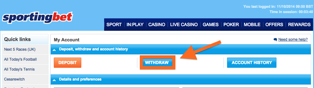 Sportingbet player could not withdraw his winnings